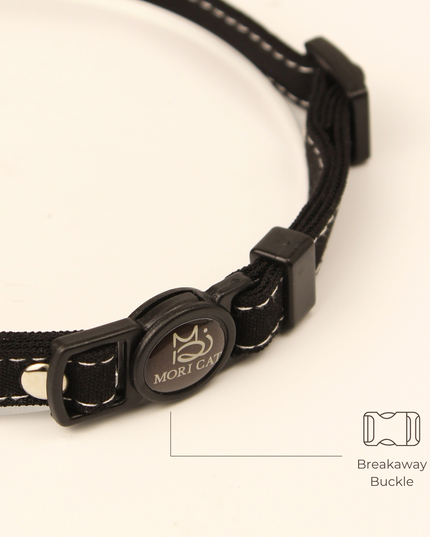 MoriCat Soft Breakaway Black Cat Collar