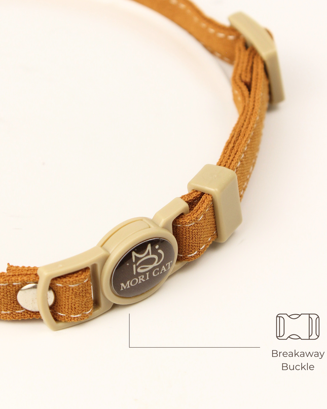 MoriCat Soft Breakaway Brown Cat Collar
