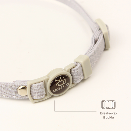 MoriCat Soft Breakaway Grey Cat Collar