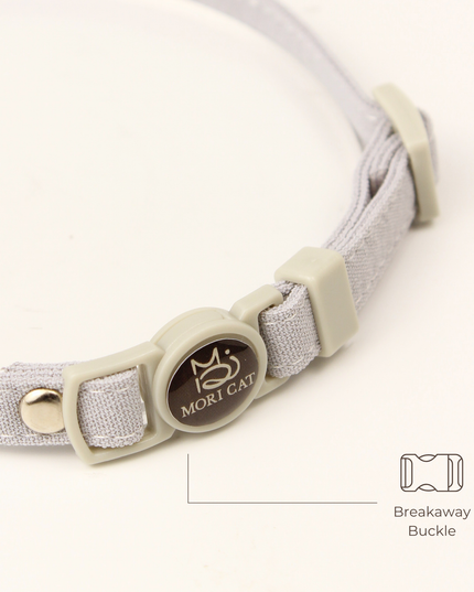 MoriCat Soft Breakaway Grey Cat Collar