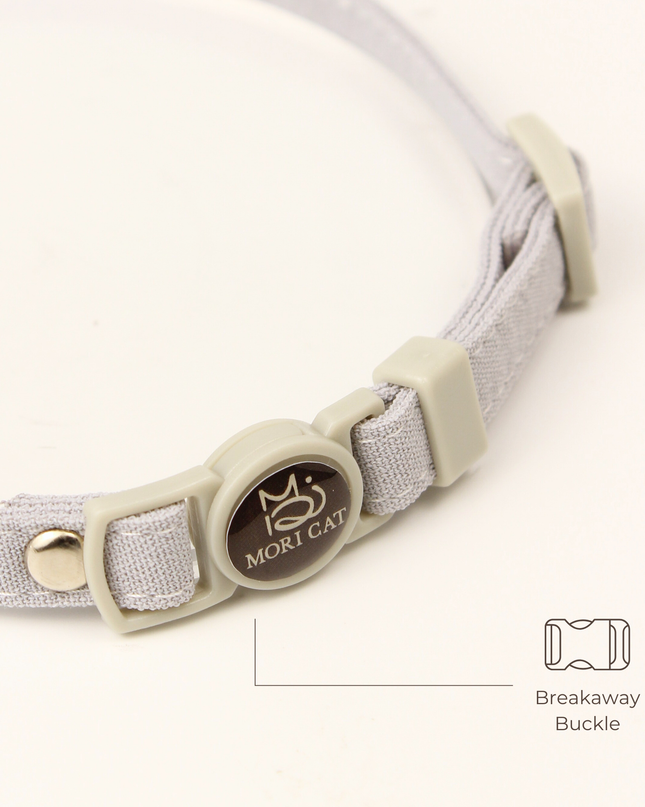 MoriCat Soft Breakaway Grey Cat Collar