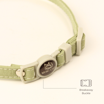 MoriCat Soft Breakaway Green Cat Collar