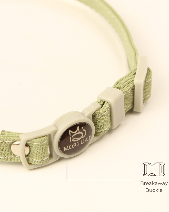 MoriCat Soft Breakaway Green Cat Collar