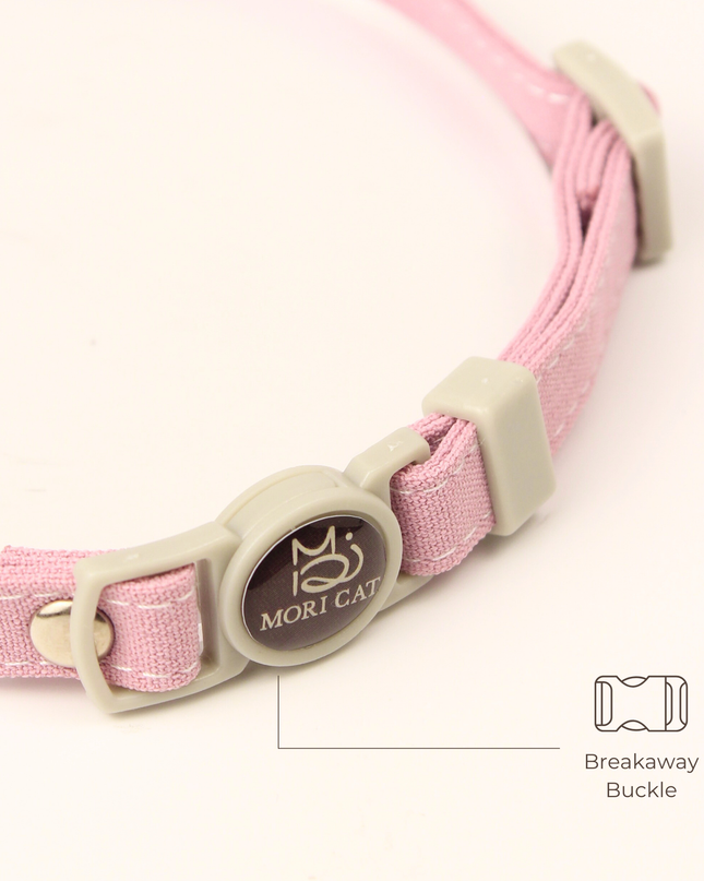 MoriCat Soft Breakaway Pink Cat Collar