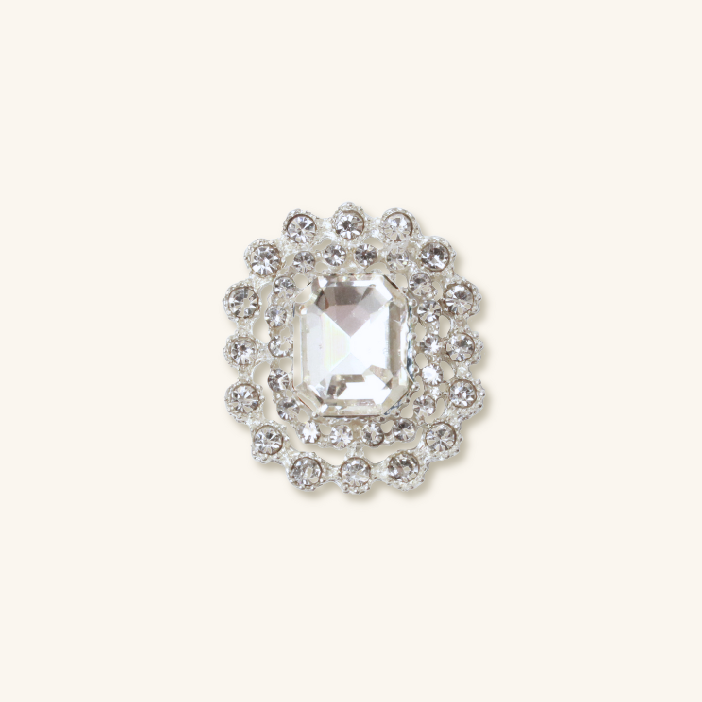 Interchangeable Halo Gem Charms – Emerald Cut