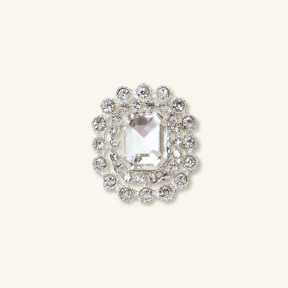 Interchangeable Halo Gem Charms – Emerald Cut