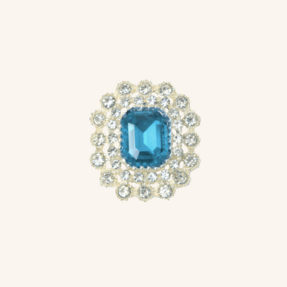 Interchangeable Halo Gem Charms – Emerald Cut