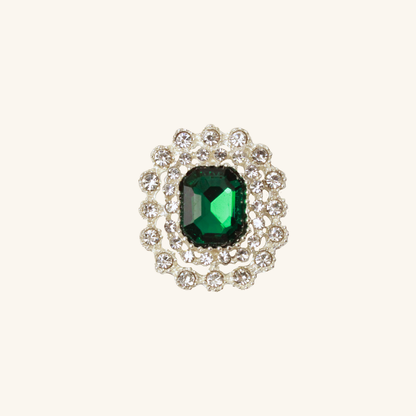 Interchangeable Halo Gem Charms – Emerald Cut