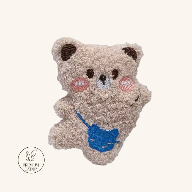 MoriCat Premium Catnip Toy — Large Beige Bear
