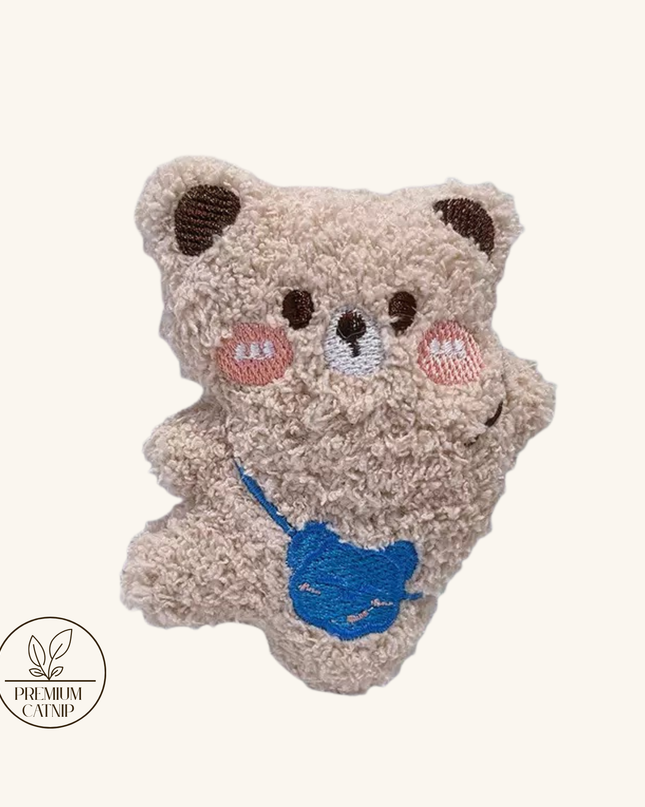 MoriCat Premium Catnip Toy — Large Beige Bear