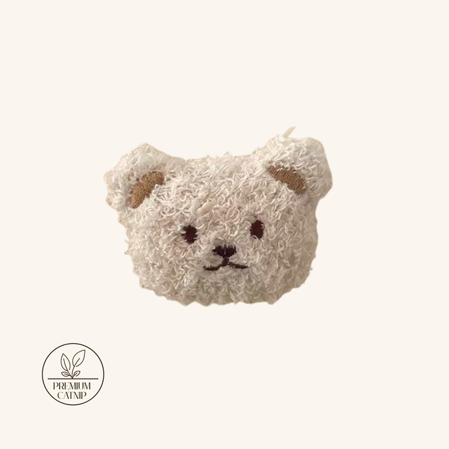 MoriCat Premium Catnip Toy — Cream Bear Head