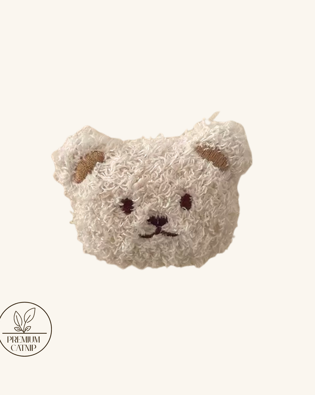 MoriCat Premium Catnip Toy — Cream Bear Head
