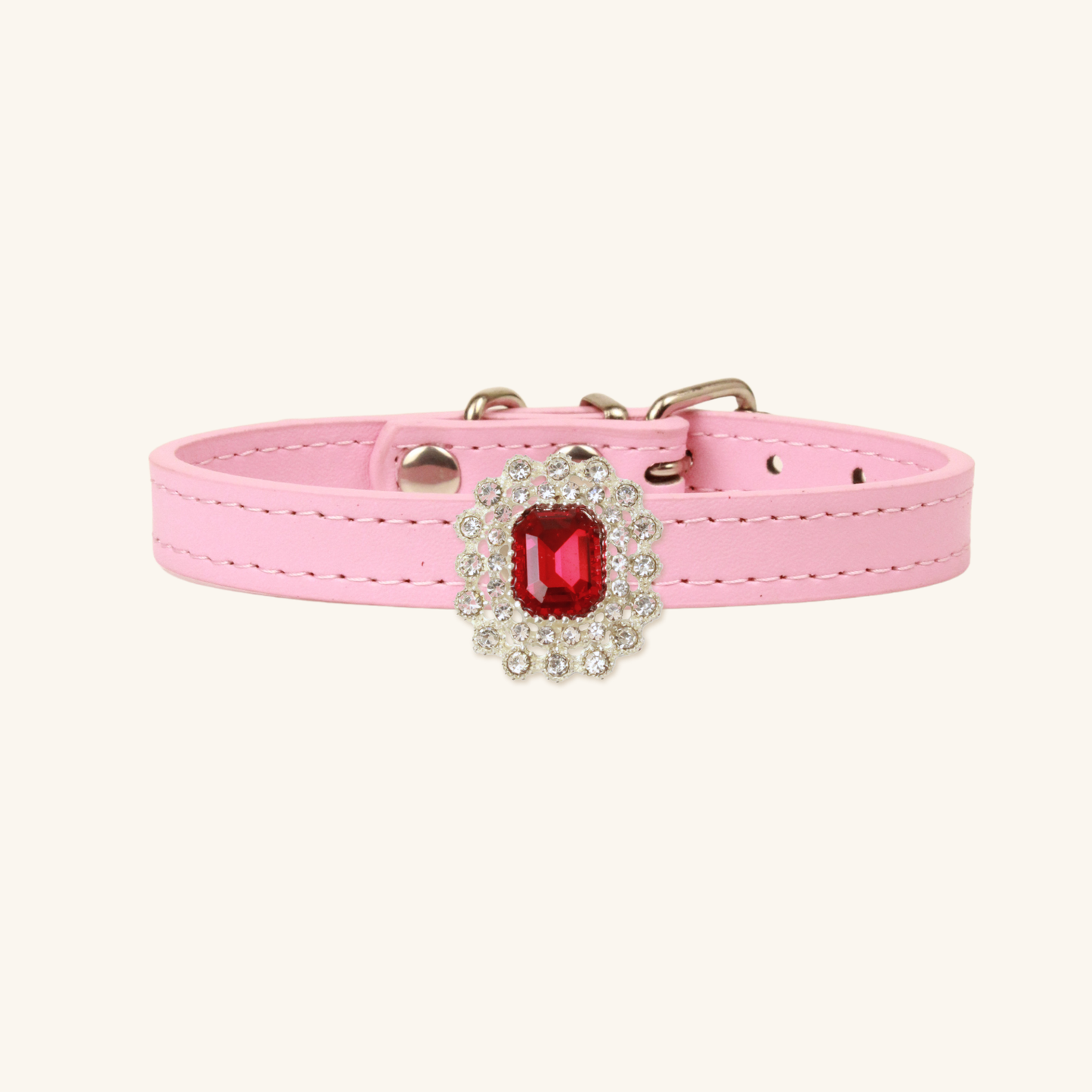 Pink Luxury Cat Collar with Halo Gem Charms
