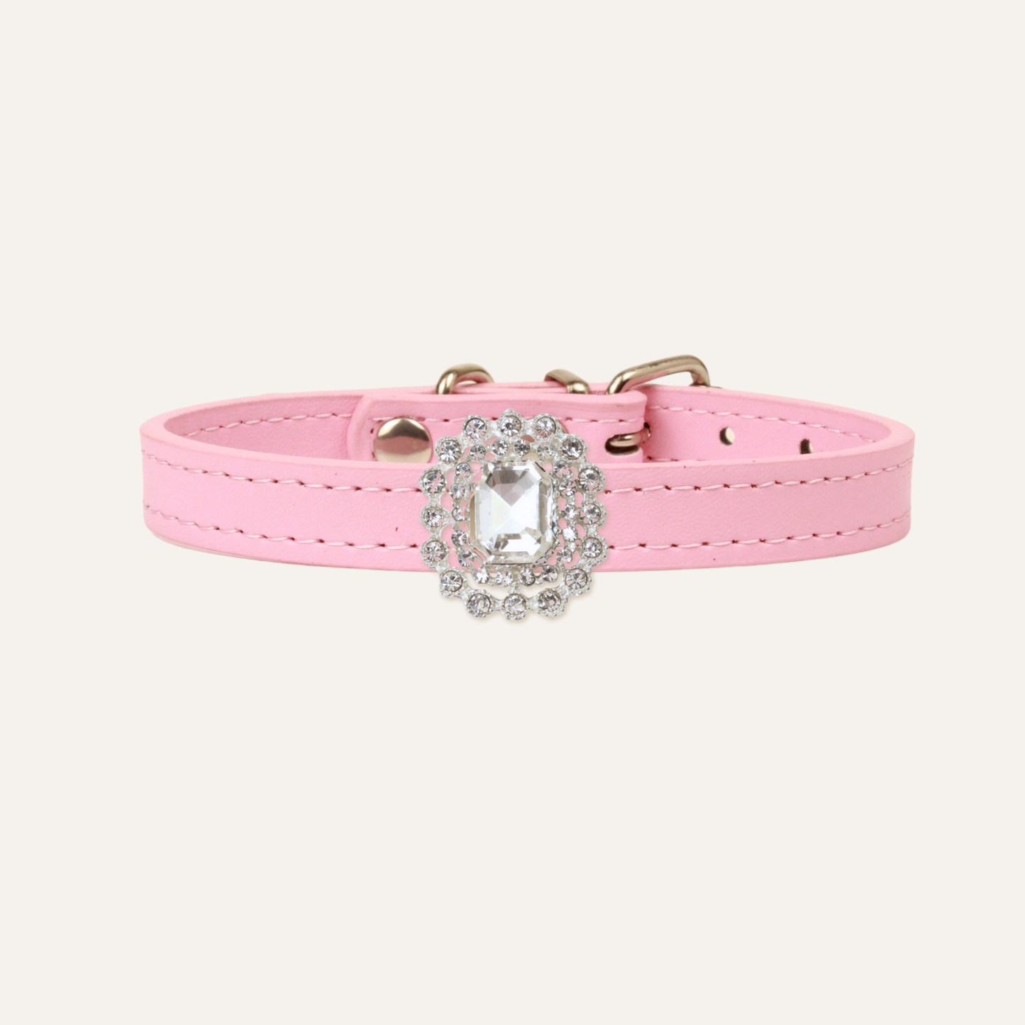 Pink Luxury Cat Collar with Halo Gem Charms