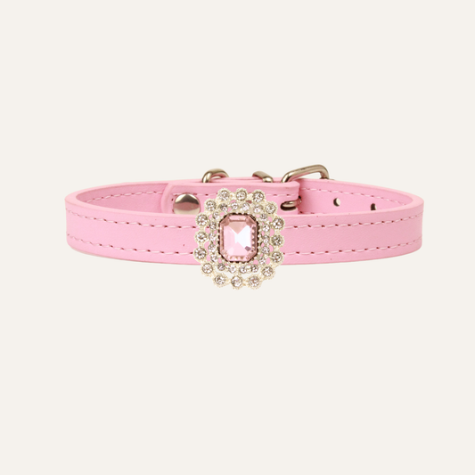 Pink Luxury Cat Collar with Halo Gem Charms