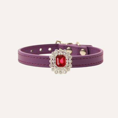 Purple Luxury Cat Collar with Halo Gem Charms
