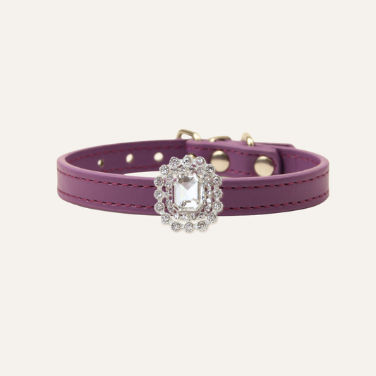 Purple Luxury Cat Collar with Halo Gem Charms