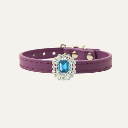 Purple Luxury Cat Collar with Halo Gem Charms