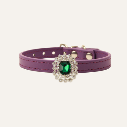 Purple Luxury Cat Collar with Halo Gem Charms