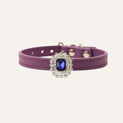 Purple Luxury Cat Collar with Halo Gem Charms
