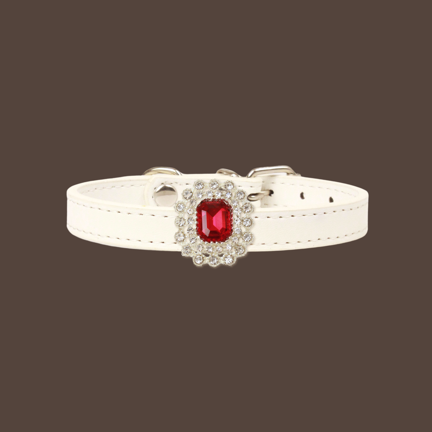 White Luxury Cat Collar with Halo Gem Charms