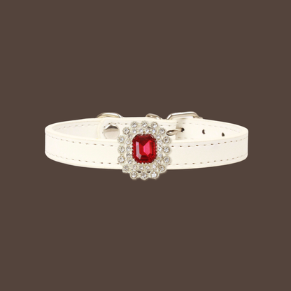 White Luxury Cat Collar with Halo Gem Charms