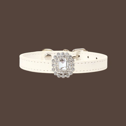 White Luxury Cat Collar with Halo Gem Charms