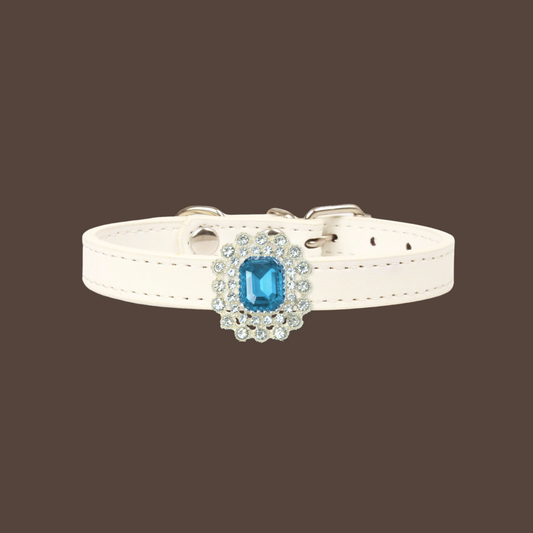 White Luxury Cat Collar with Halo Gem Charms