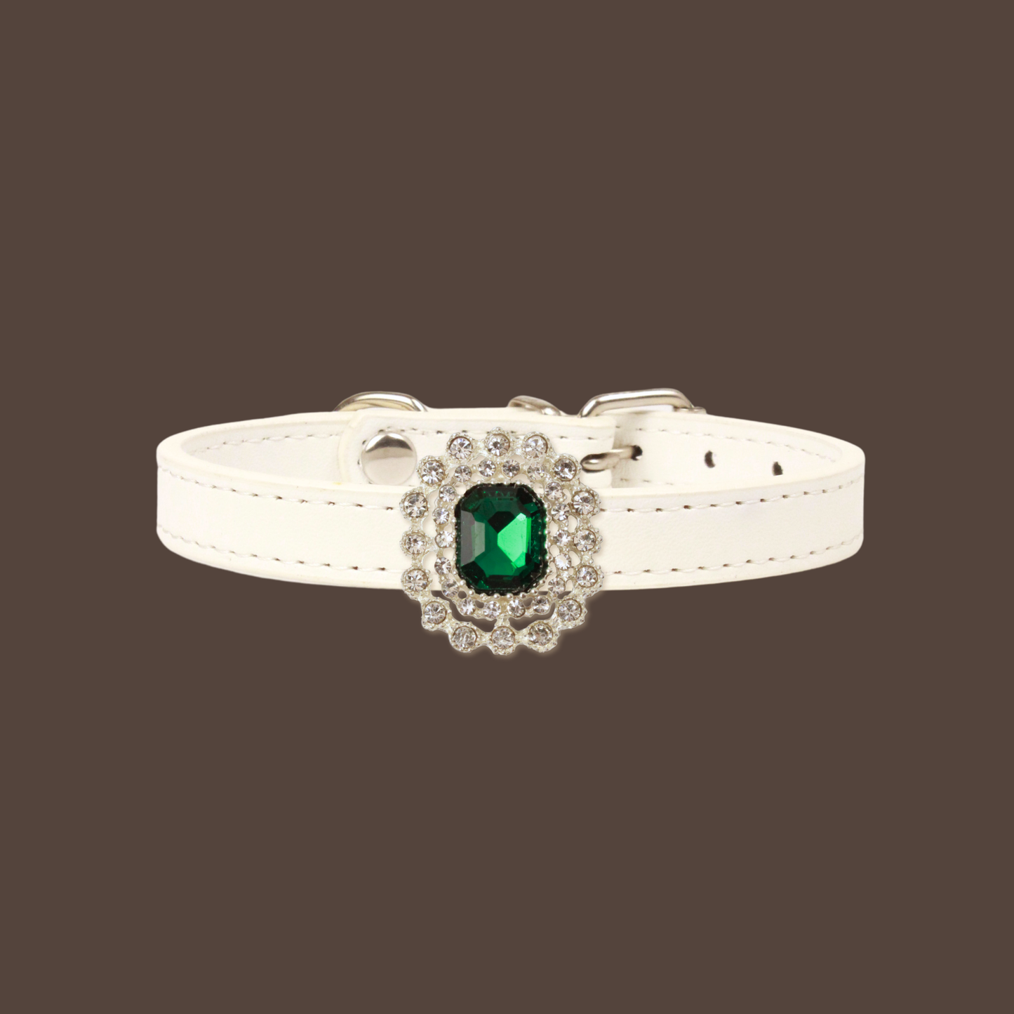 White Luxury Cat Collar with Halo Gem Charms