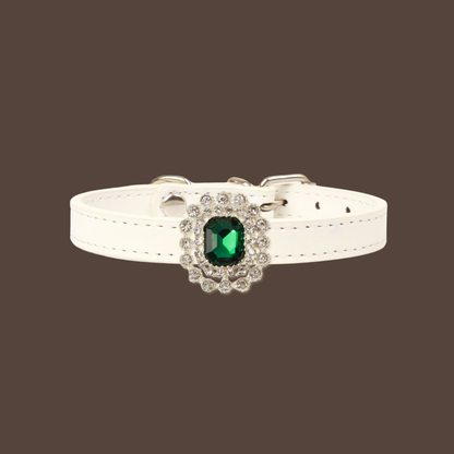 White Luxury Cat Collar with Halo Gem Charms