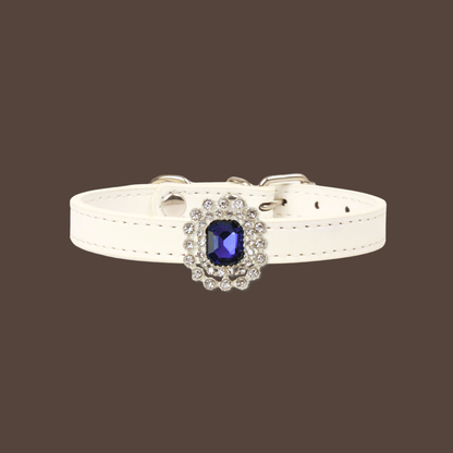 White Luxury Cat Collar with Halo Gem Charms