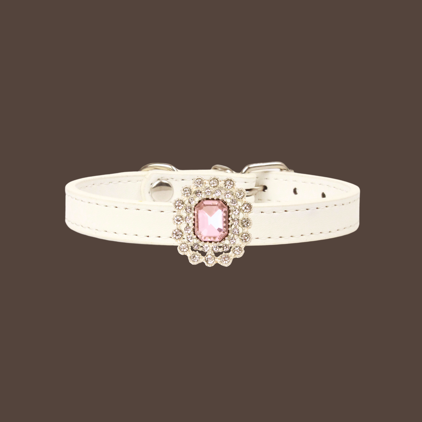 White Luxury Cat Collar with Halo Gem Charms