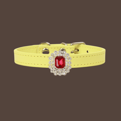 Yellow Luxury Cat Collar with Halo Gem Charms