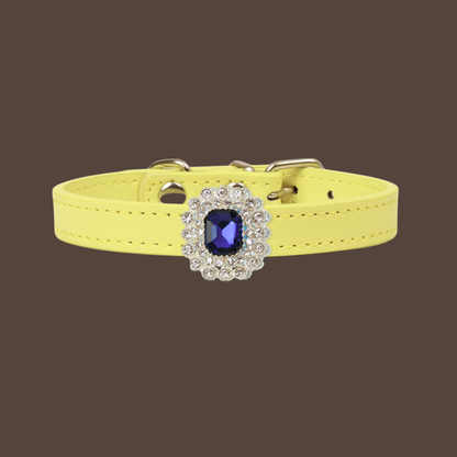 Yellow Luxury Cat Collar with Halo Gem Charms