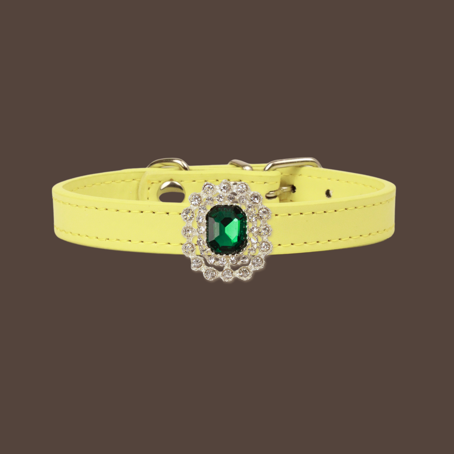 Yellow Luxury Cat Collar with Halo Gem Charms