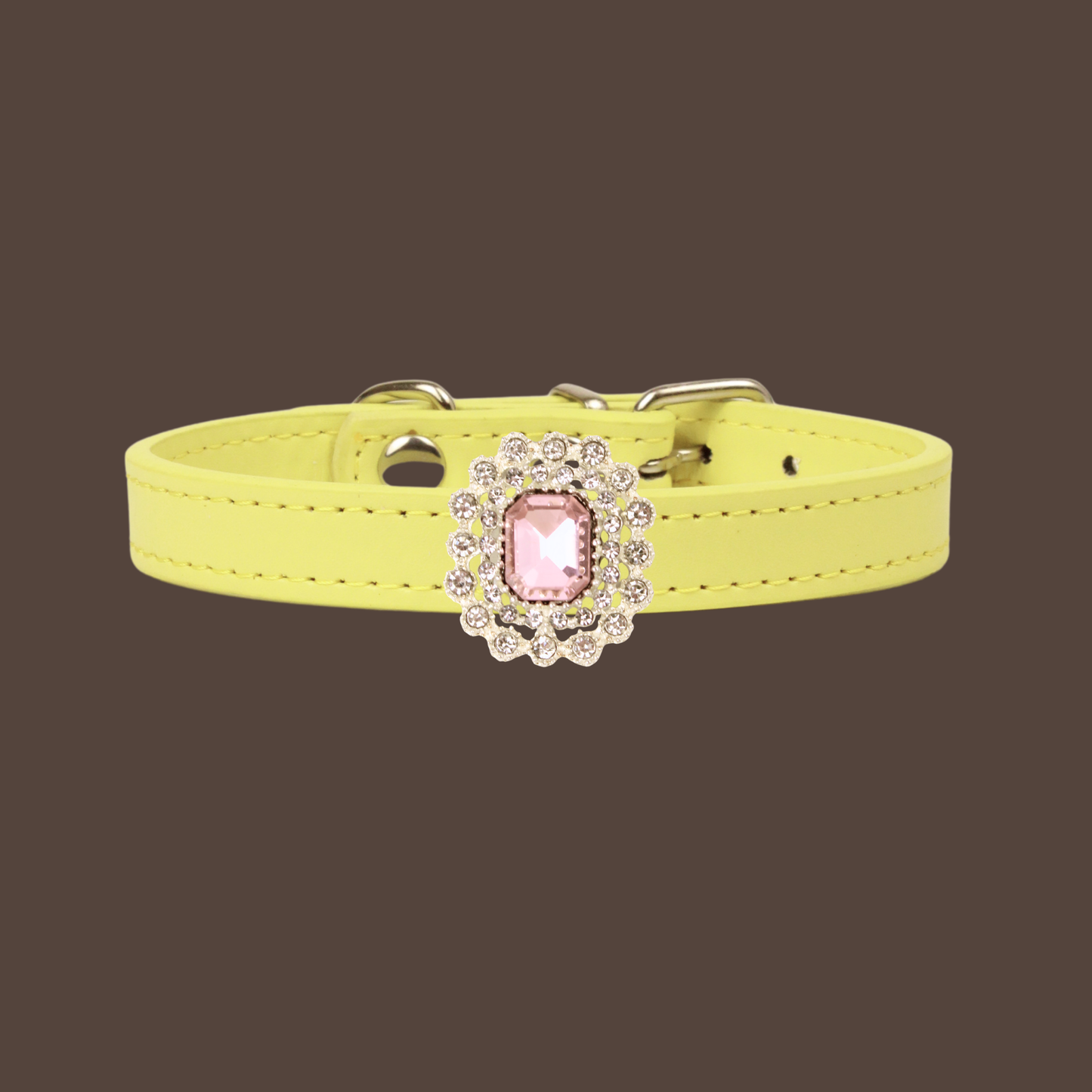 Yellow Luxury Cat Collar with Halo Gem Charms