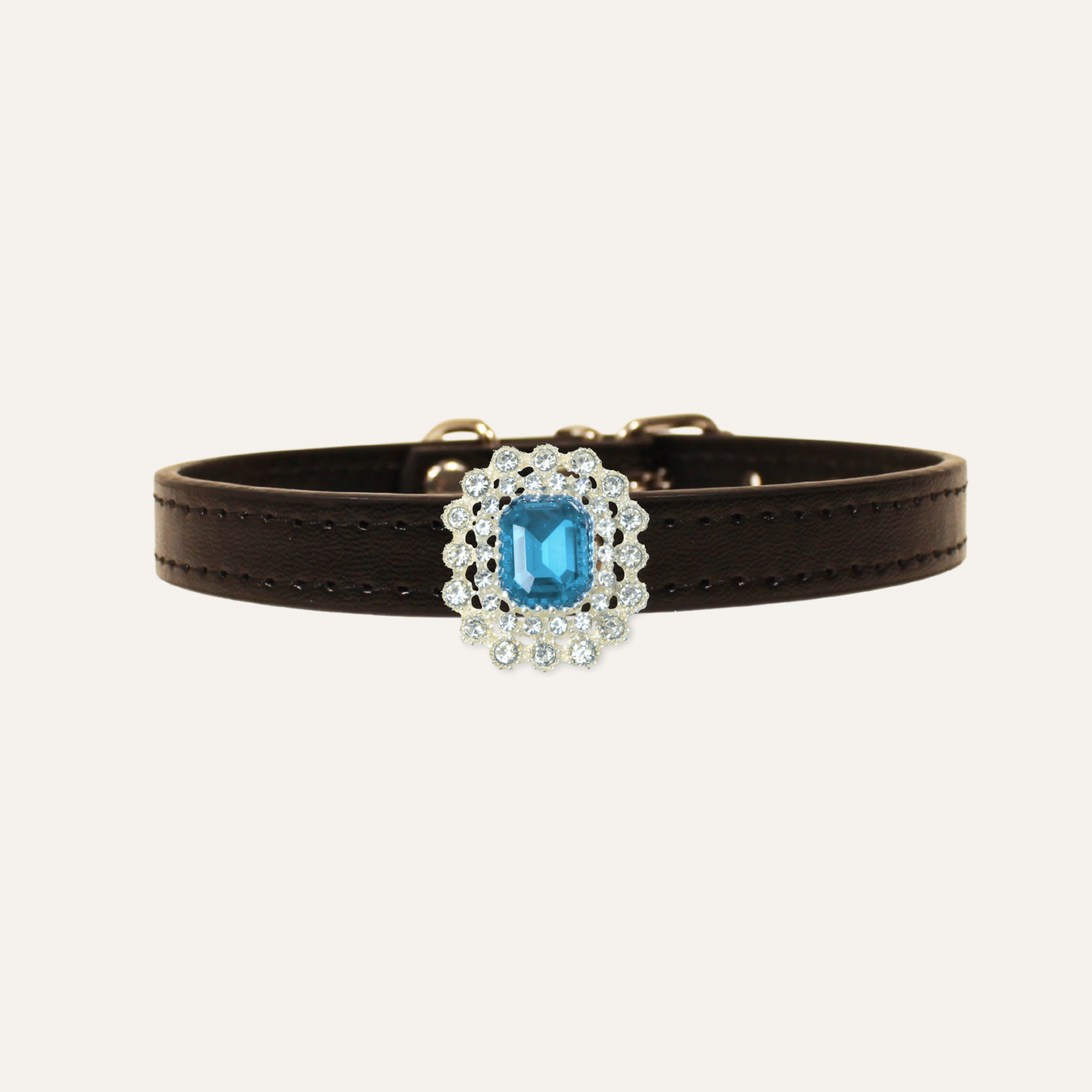 Black Luxury Cat Collar with Halo Gem Charms