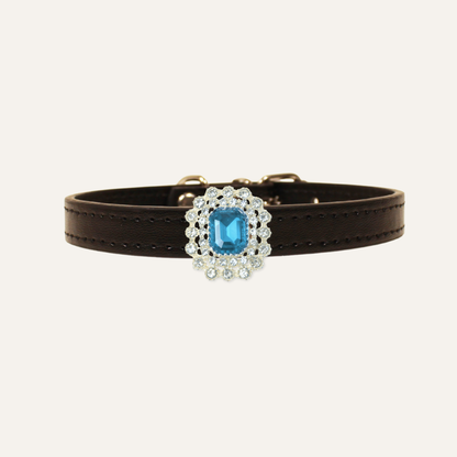 Black Luxury Cat Collar with Halo Gem Charms