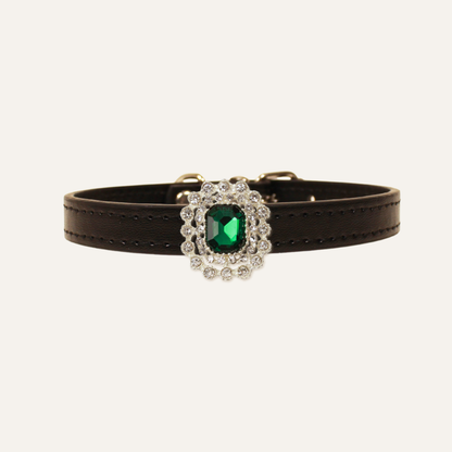 Black Luxury Cat Collar with Halo Gem Charms