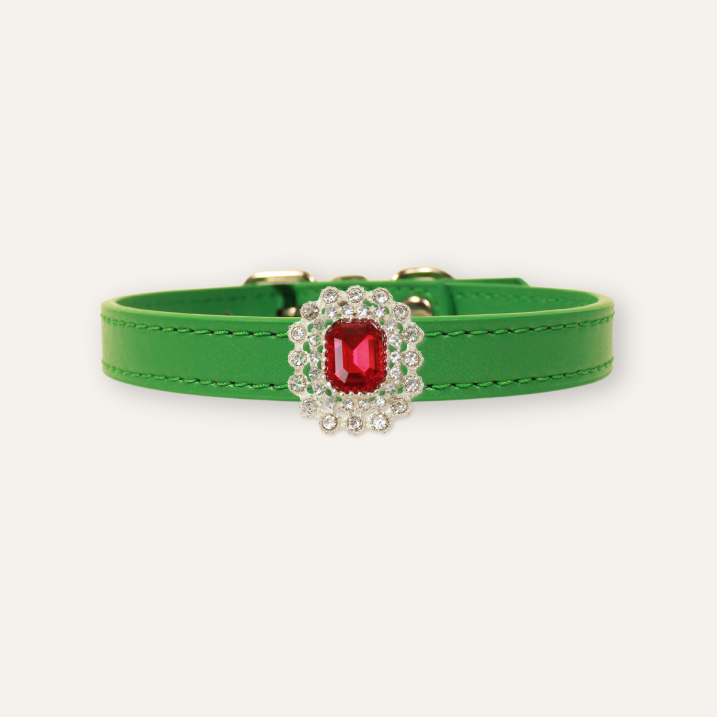 Green Luxury Cat Collar with Halo Gem Charms