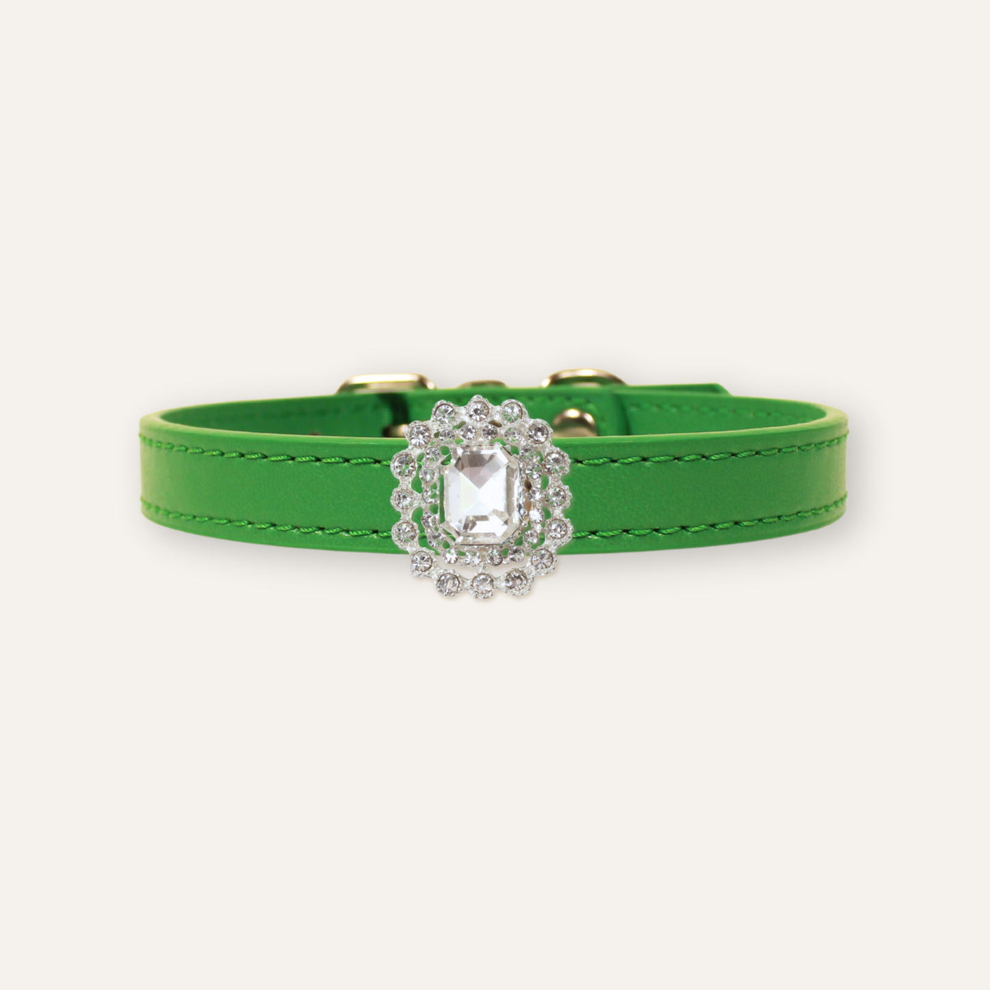 Green Luxury Cat Collar with Halo Gem Charms