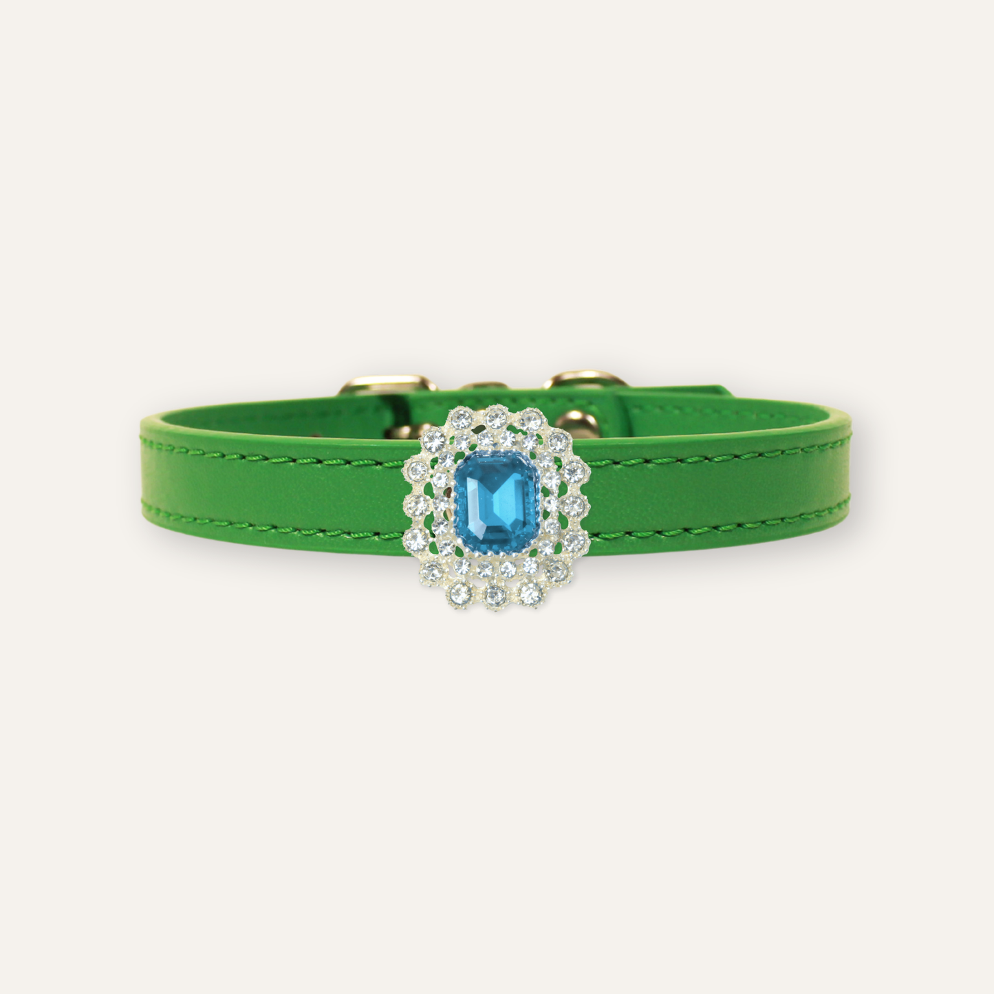 Green Luxury Cat Collar with Halo Gem Charms