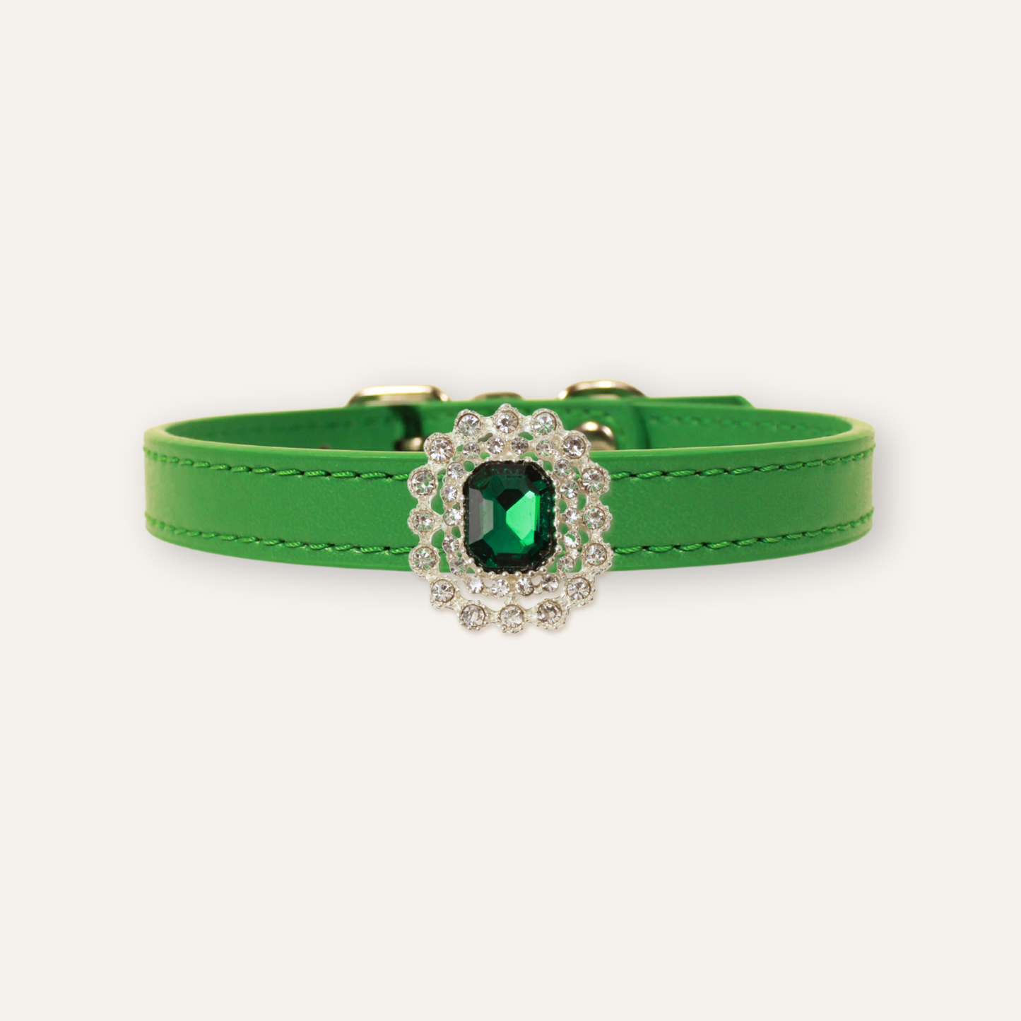 Green Luxury Cat Collar with Halo Gem Charms