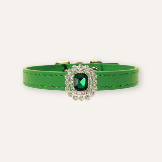 Green Luxury Cat Collar with Halo Gem Charms