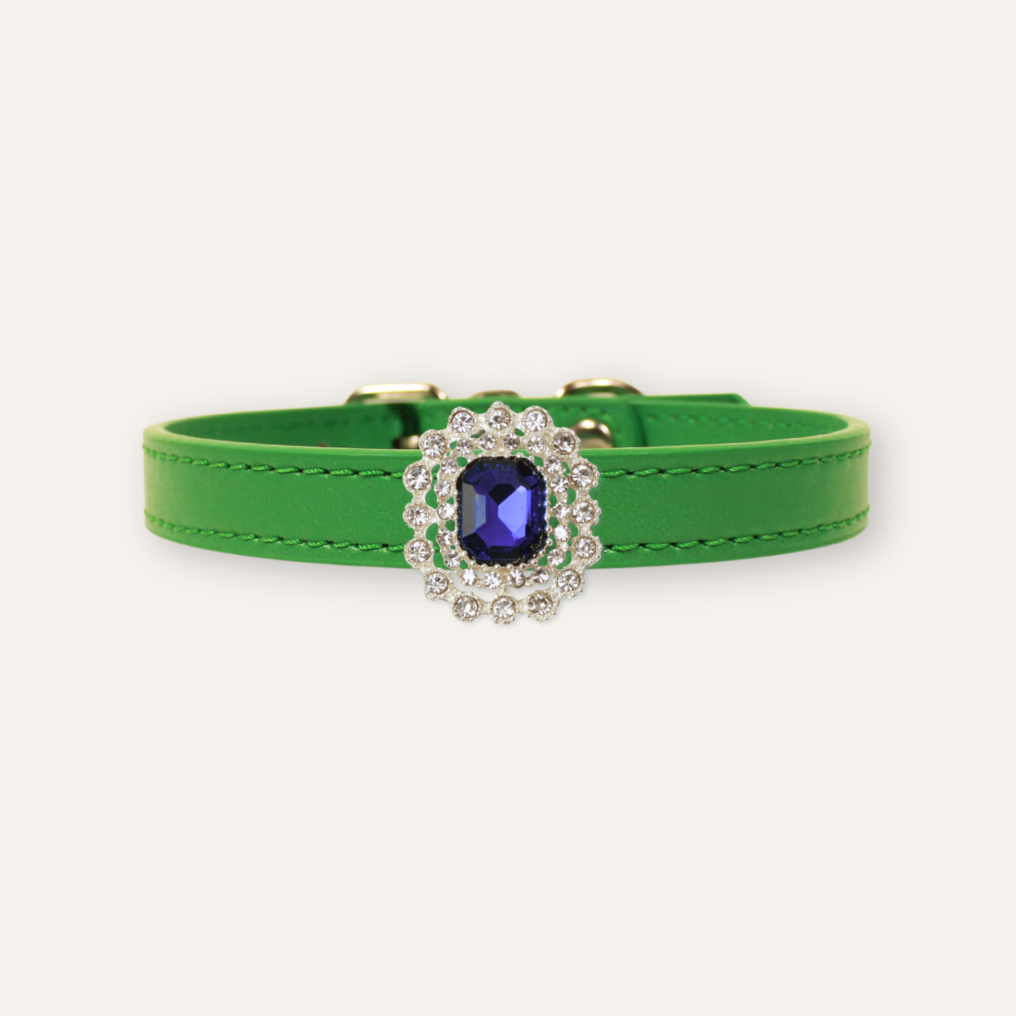 Green Luxury Cat Collar with Halo Gem Charms