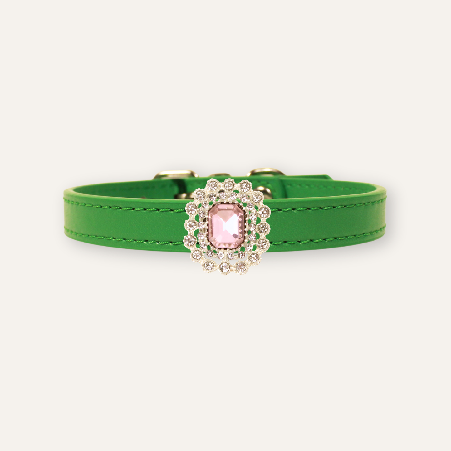 Green Luxury Cat Collar with Halo Gem Charms