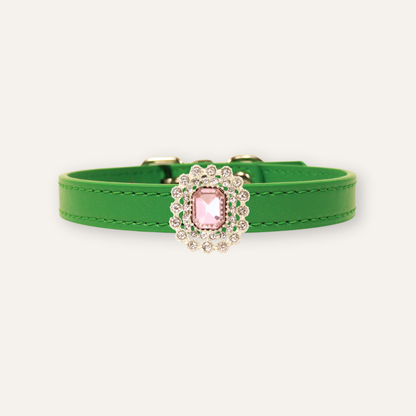 Green Luxury Cat Collar with Halo Gem Charms