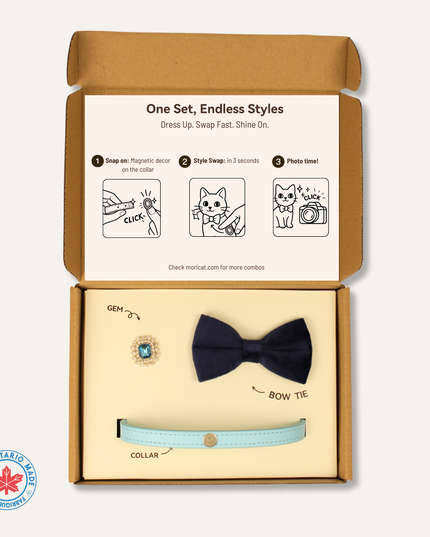 MoriCat Premium Gift Bundle Box with an Aquamarine Halo Jewel