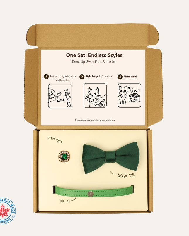 MoriCat Premium Gift Bundle Box with Vintage Bronze Gem in Emerald