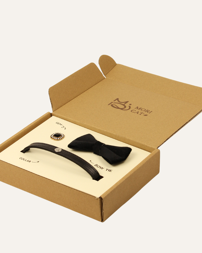 MoriCat Premium Gift Bundle Box with Vintage Bronze Gem in Jet